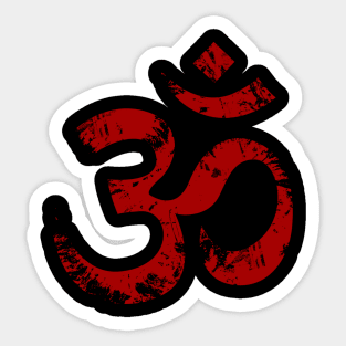 Red Painted Ohm Symbol Sticker